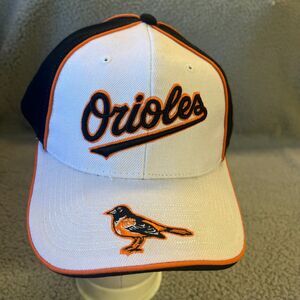 Vintage Baltimore Orioles Hat Strapback Cap Mens White Wool Blend Y2K